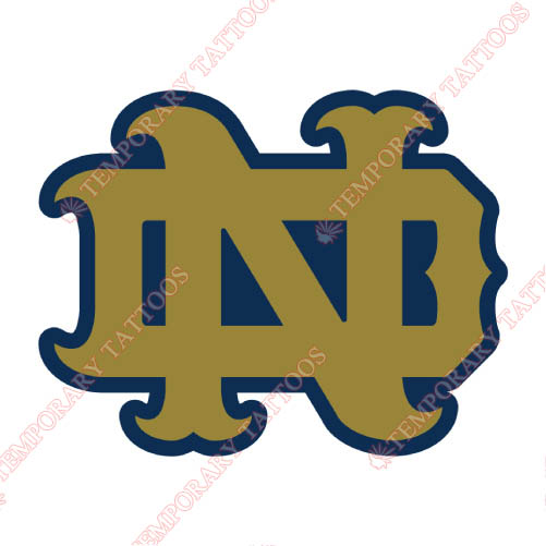 Notre Dame Fighting Irish Customize Temporary Tattoos Stickers NO.5721